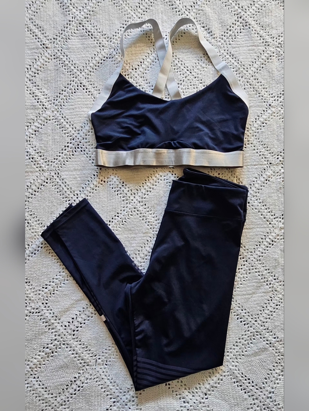 AQ-Sport Navy 2-Piece Workout Set XL | Sports Bra + Leggings